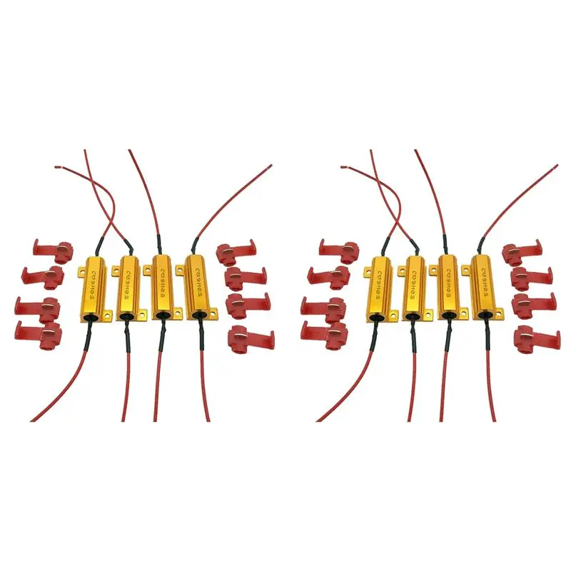 Exclusive 8Pcs LED Indicator Ballast Load Resistor Flash Rate Relay Turn Signal Bulbs 50W 6 Ohm Load Resistor