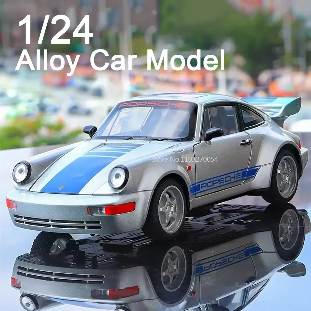 1/24 911 964 Simulation Alloy Model Car Toy Diecast Metal with Sound Light Classic Supercar Decoration Children Gifts Collection