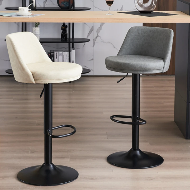

Swivel Backrest Bar Stool - Raise and Lower Mechanism, Modern Minimalist Style, Stylish High Chair for Home Use, Adjustable Seat