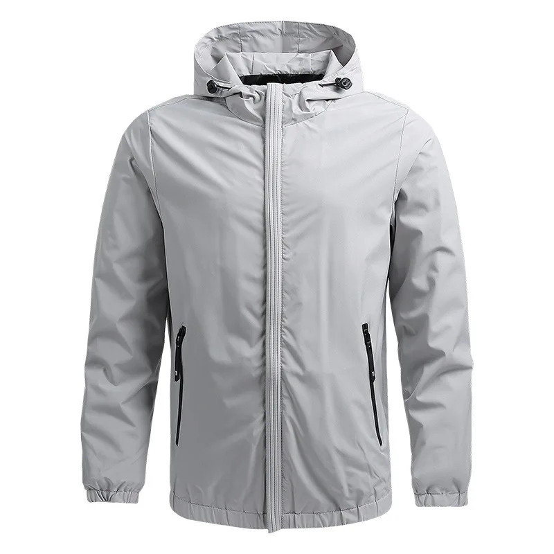 Chaqueta cortavientos para hombre, abrigo impermeable de Color sólido para exteriores, acampada, primavera, otoño, novedad