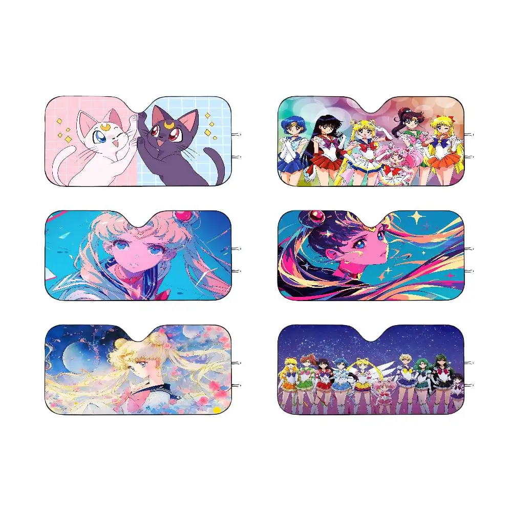 PIKPAKA S-Sailors M-Moon-es Anime Osłona przeciwsłoneczna na przednią szybę samochodu, blokada promieni…