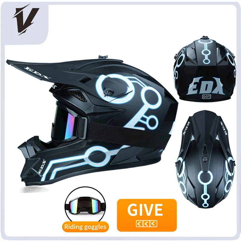 Motorhelm Kinderhelm Gratis voorruitbril Motocross Downhill AM DH Kruishelm Straatrijden Veiligheid Integraalhelm