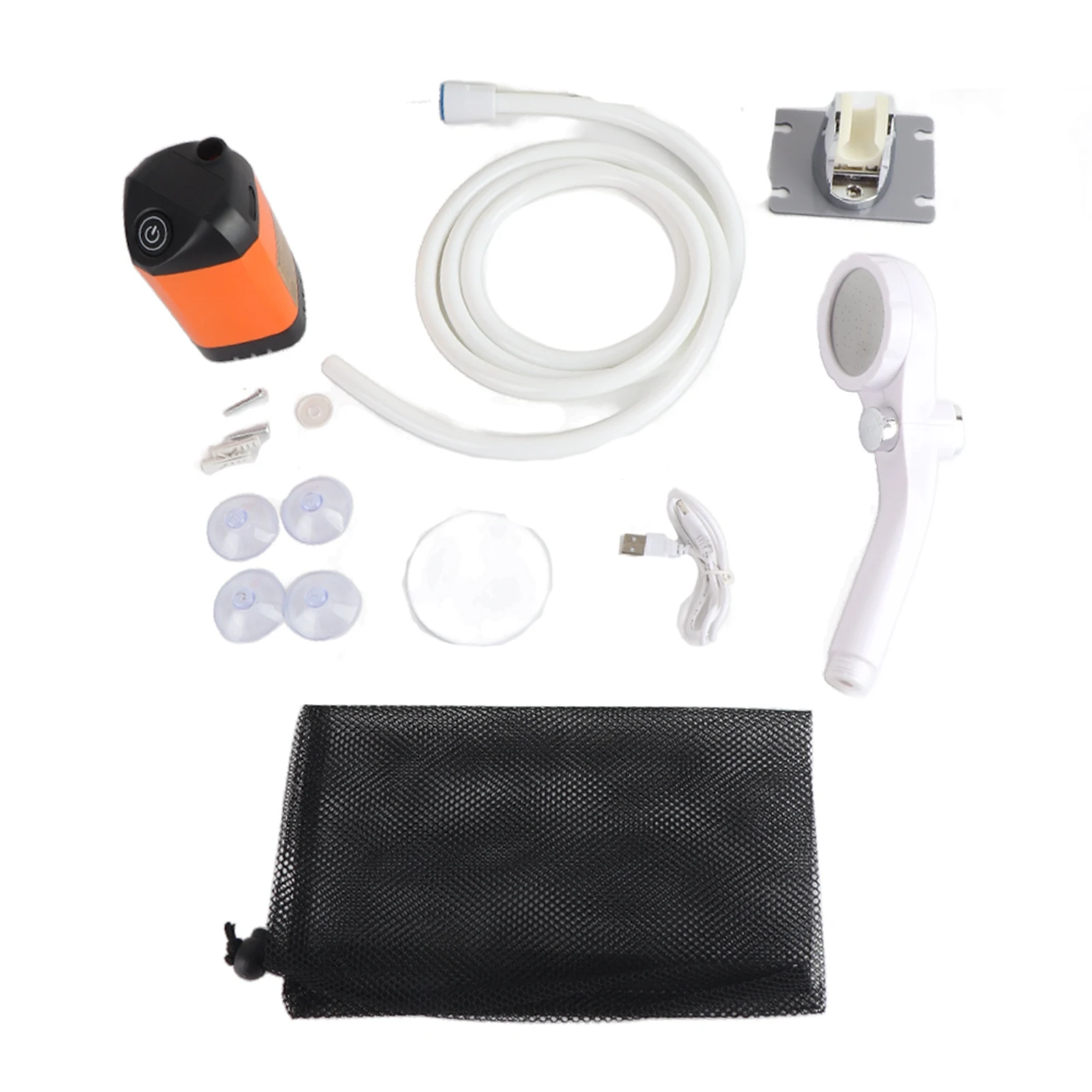 مضخة دش كهربائية محمولة للتخييم في الهواء الطلق IPX7 مقاومة للماء للتخييم والتنزه وحقيبة الظهر والسفر والشاطئ وسقي الحيوانات الأليفة