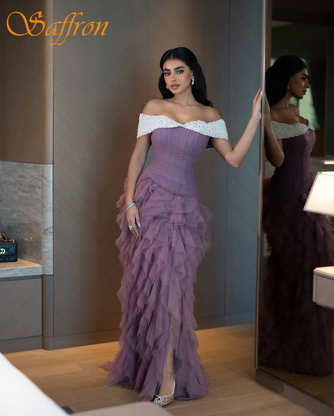 

Customized A-Line Boat Neck Cap Sleeve Delicate Elegant Evening Dress Modern Fashion Bespoke Occasion Gowns Classic Prom Dress