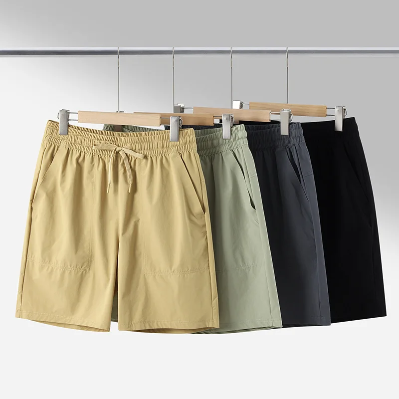 

Men's Summer Thin Quick-drying Breathable Solid-color Outdoor Fitness Five-point Sports Shorts