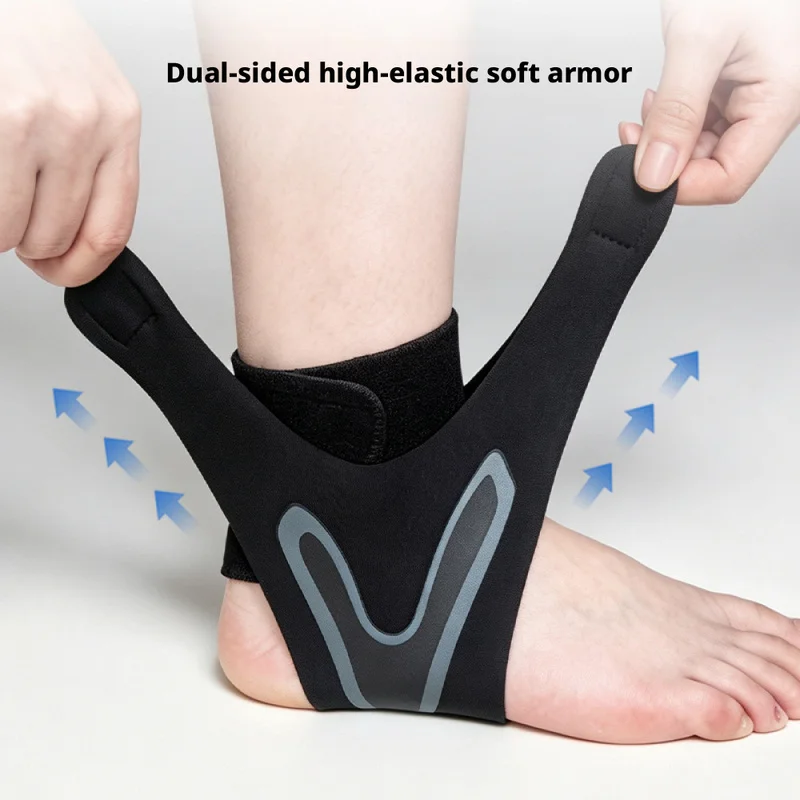 Thin Ankle Support Brace X-Shaped Protector for Sports and Hiking, Prevents Sprains and Secures the Ankle