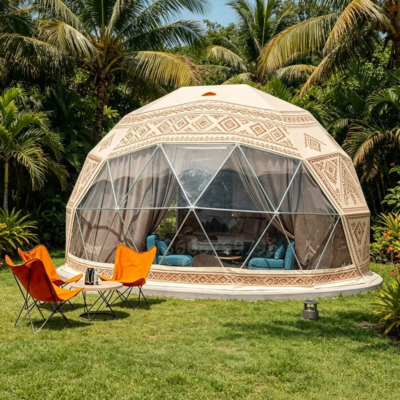 Geodesic Dome Tent Luxury Glamping Dome House with Panoramic Window for Resort Camping Customizable
