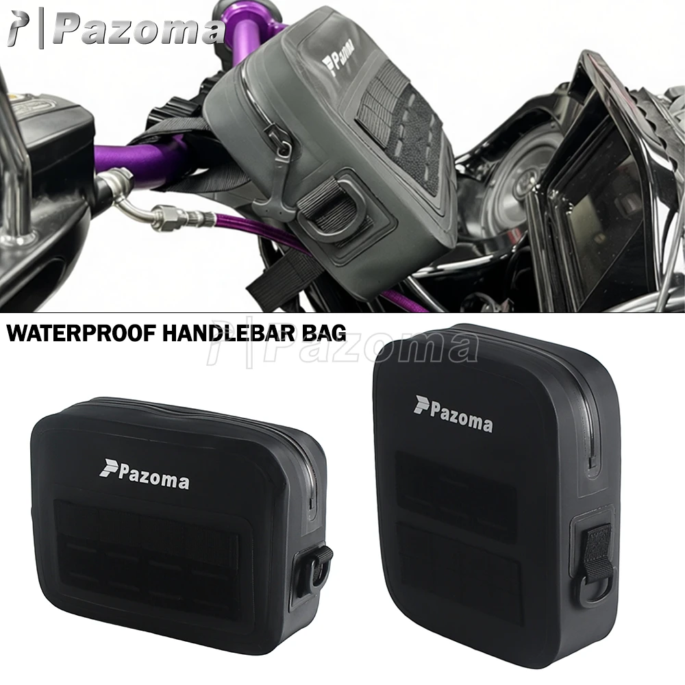 

Motorcycle Waterproof Storage Bags Handlebar T-Bar Bag Handle Bar Pack Universal For Harley Softail Sportsters Dyna Cafe Racer