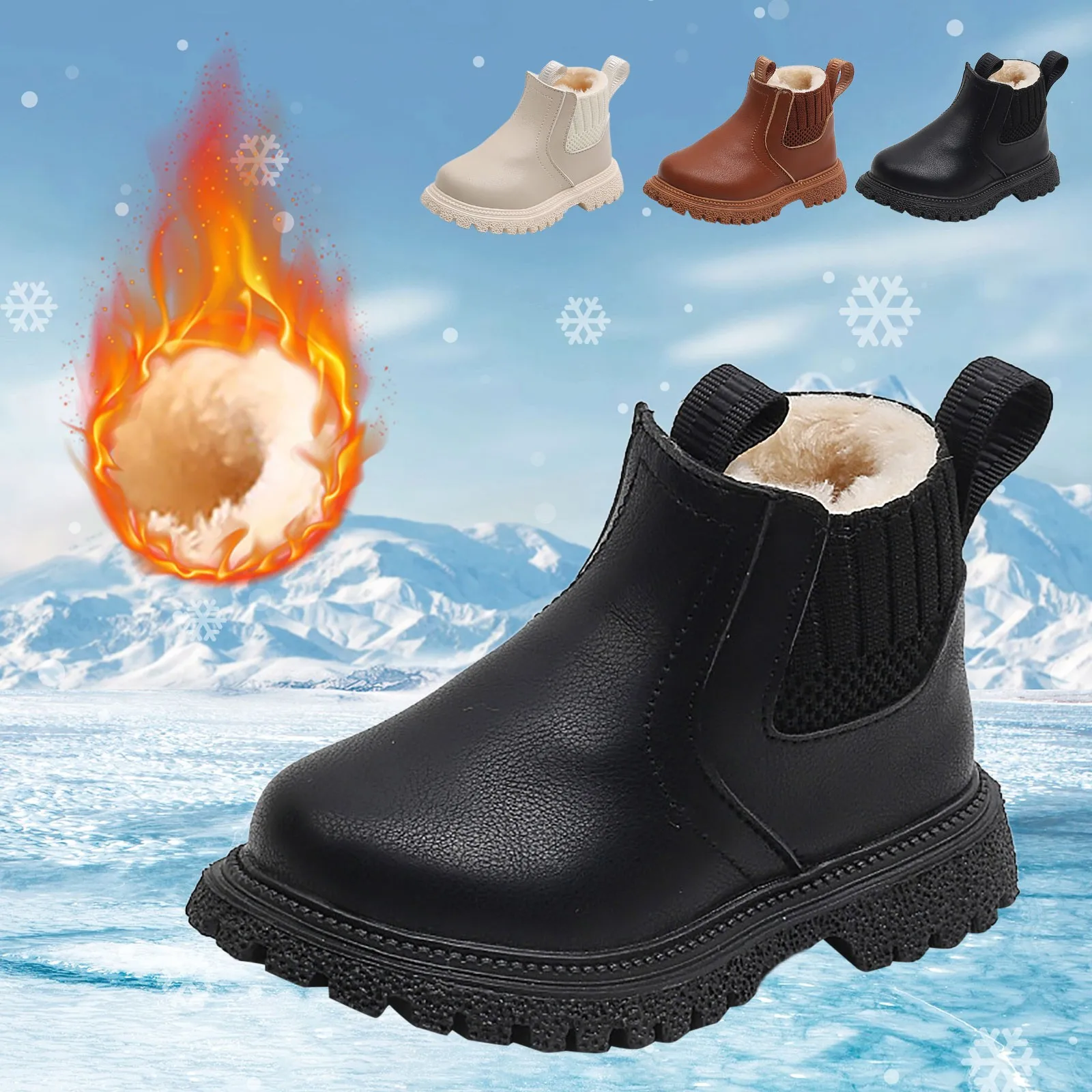 Bebê crianças botas curtas outono inverno super quente meninas meninos sapatos de couro do plutônio crianças botas moda da criança crianças neve botas quentes