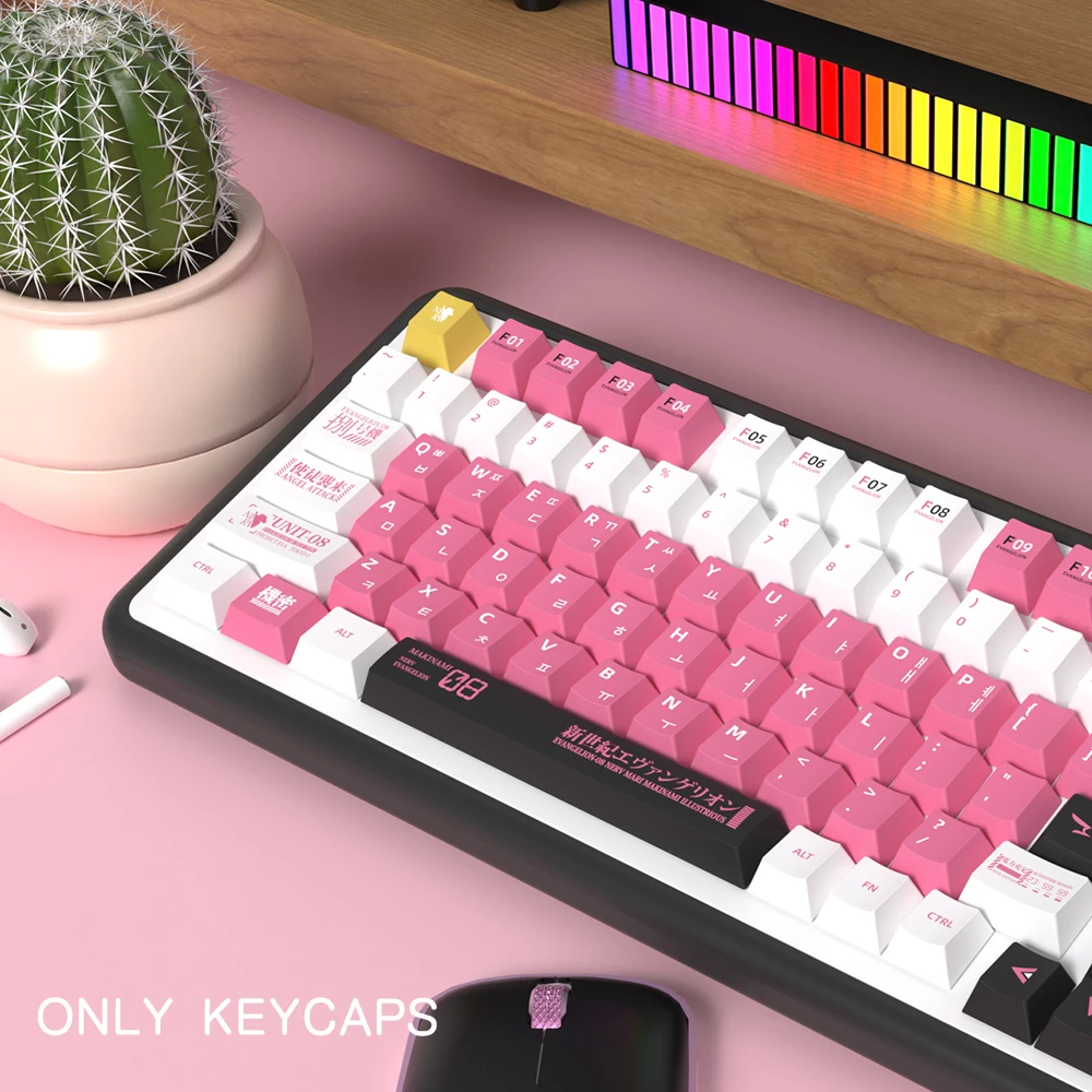 Imagem -03 - Iso Layout Teclado Mecânico Keycaps Personalizados Perfil Cereja Anime Japonês Francês Alemão Japonês Coreano Russo