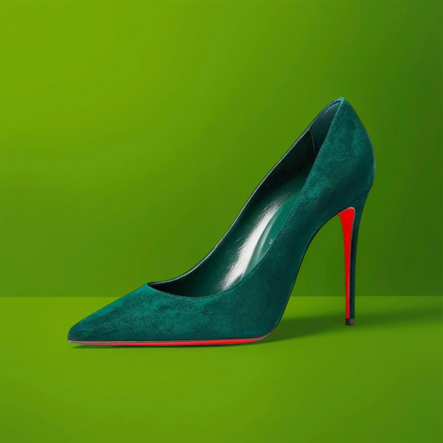

Green Flannel Single Shoes Female Stiletto High Heels Office Lady Dress Shoes Pointed Toe Slip On Pumps Women Red Patent Leather