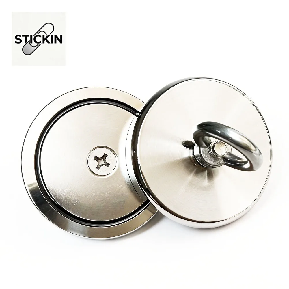 STICKIN Super Powerful Magnet Neodymium Fishing Magnets Search Aimants Puissants Magnet with Eyebolt for Lake Salvage Magnetic