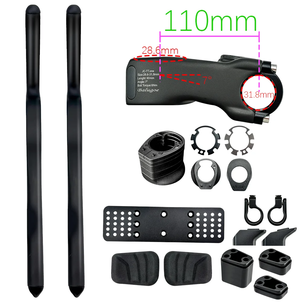 26 BALUGOE MTB Fietsstuurpen Verticale Pijpsteun HandvatTriathlon Gemodificeerde Highway Bike TT-handgreep, Lepelzijhandgreep, 28,6-31,8MM