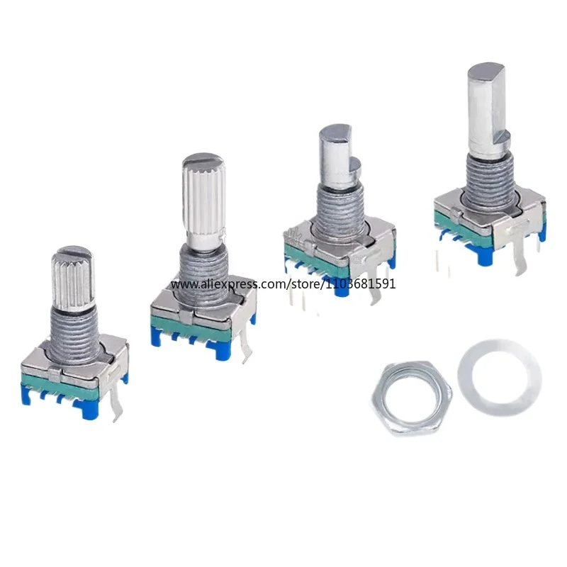 5PCS/LOT 20 Position 360 Degree Rotary Encoder EC11 w Push Button 5Pin Handle Long 15/20MM With A Built In Push Button Switch