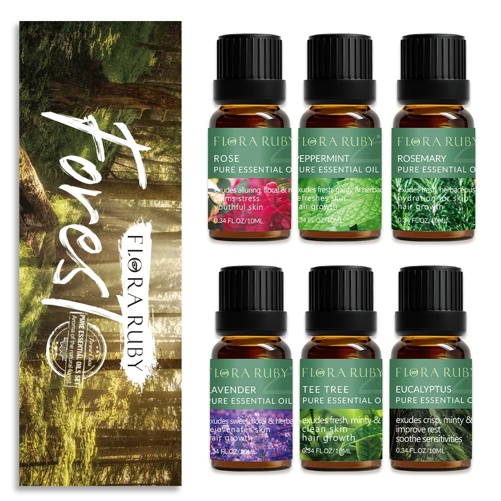 

Эфирное масло для диффузоров для домашней ароматерапии, набор из 6 предметов для эфирных масел, подарочный набор для увлажнителей, ароматов для свечей