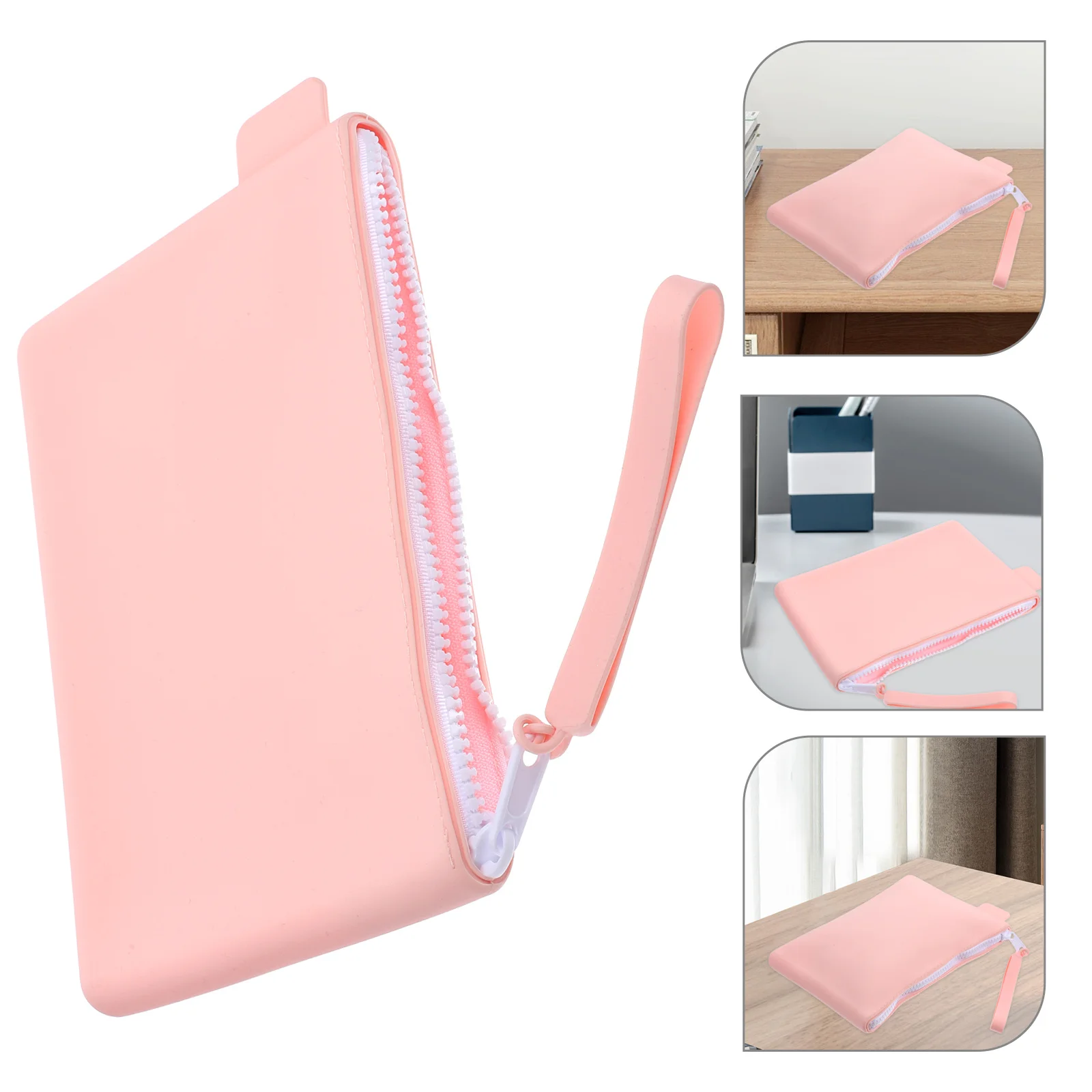 

Large Grey Silicone Coin Purse Portable Zippered Small Wallet Minimalist Change Purse for Daily Use Outdoor Shopping Work School