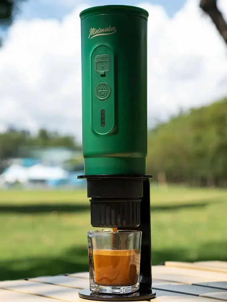 

MEIMOKA Self-heating Portable Espresso Coffee Maker Capsule & Coffee Ground 2 in 1 20 Bar With Crema