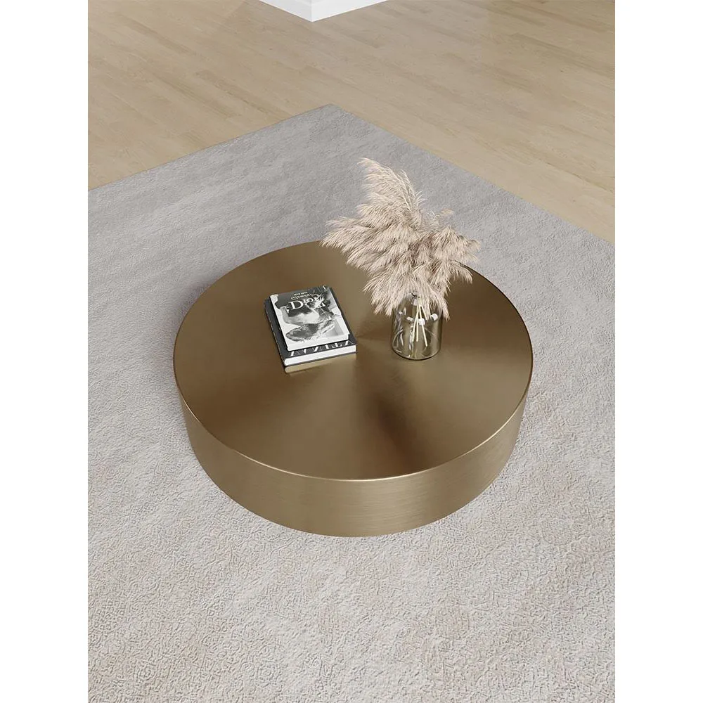 Simple Style Golden Coffee Table Living Room Round Tea Tables High Gloss Stainless Steel Center Tables Guarantee Quality Durable