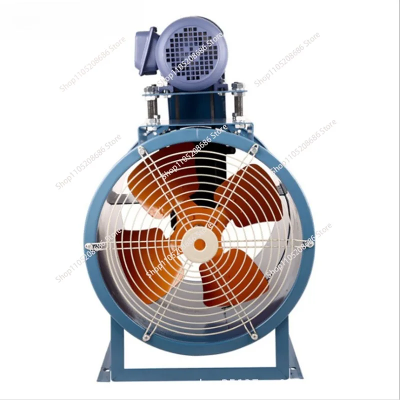 Industrial piped axial fans for belt-driven high temperature or moisture-proof gas emissions