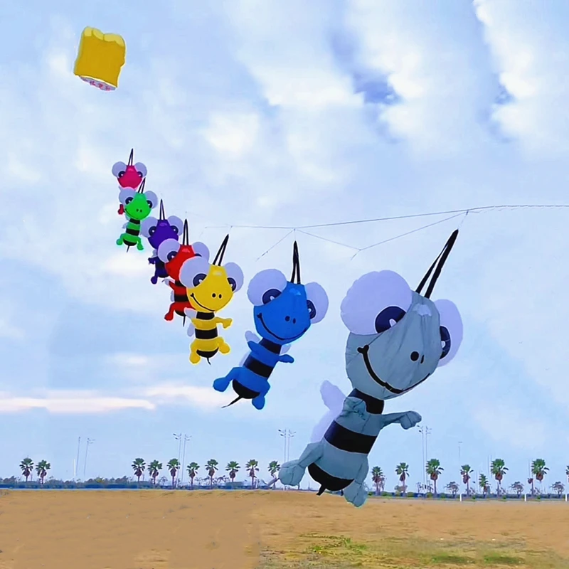 

3d kites shows bee kite pendant soft kites nylon kite inflatable kite outdoor toy Kite string Inflatable toys rope spinning fun