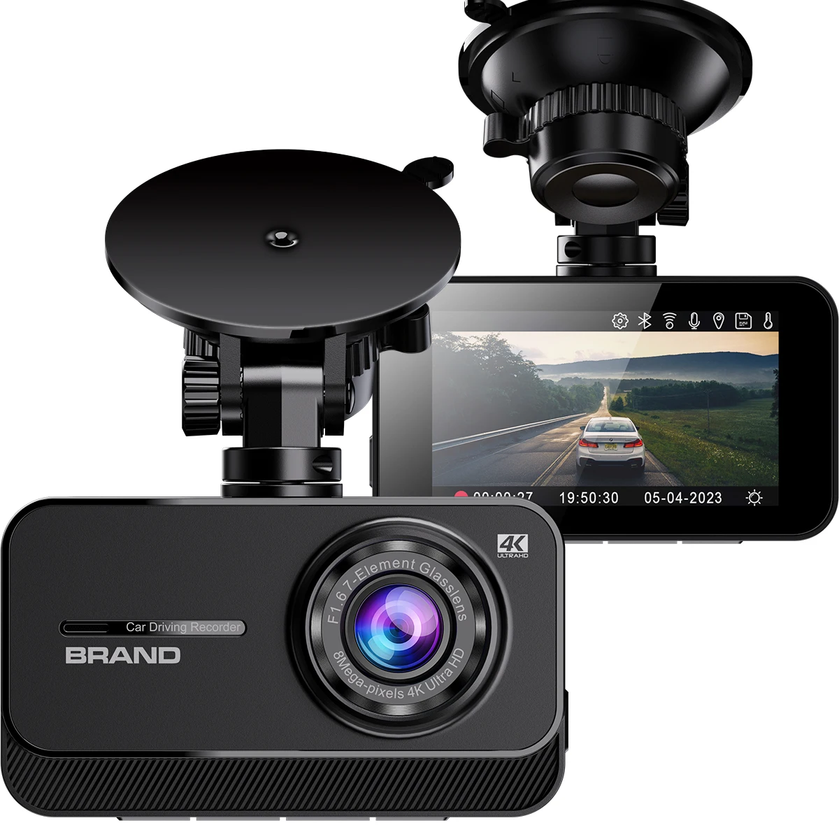 

Dash Cam 4K WiFi Car Recording DVR Video Recorder Black box Night Vision 24H Parking Dual camera car Front and Rear DashCam auto