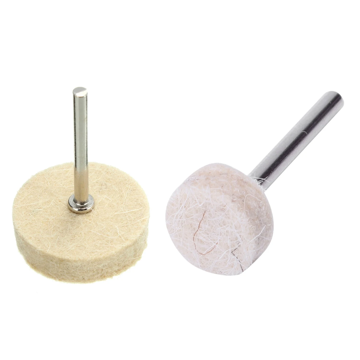 ABZS 100 Pcs Wool Felt Polishing Buffing Round Wheel Tool + 2 Shank For Dremel Rotary & 33 Pcs Soft Felt Polishing Buffing Wheel