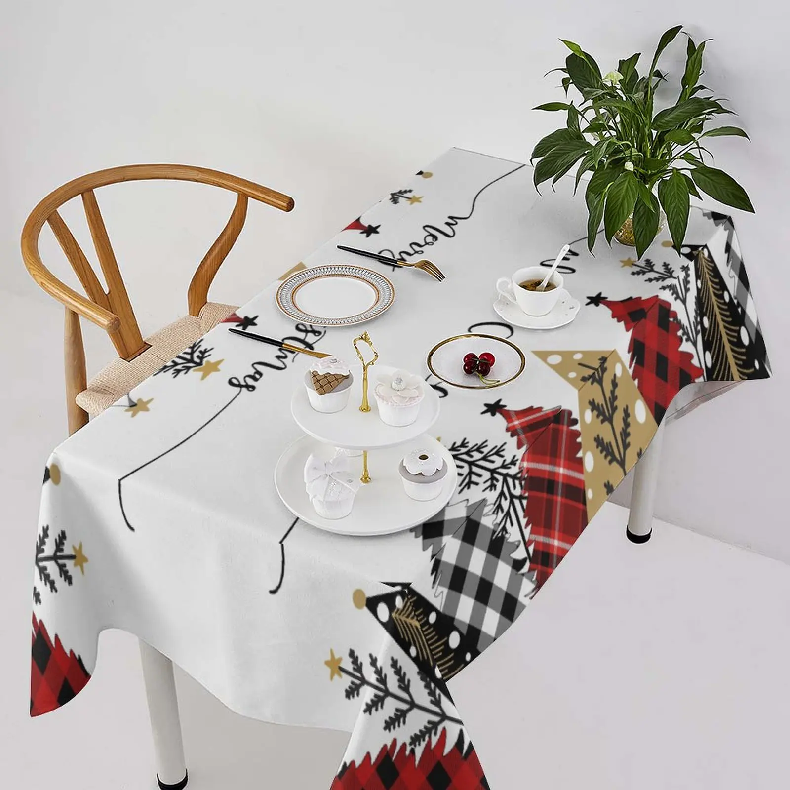 

Durable Waterproof Christmas Tablecloth, Multi - Size for Home Decor/Party & Picnic