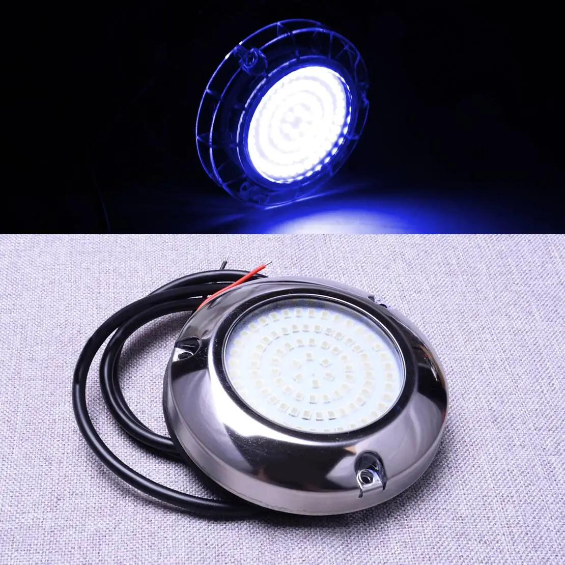 

IP68 Stainless Steel Blue Light 90LED Underwater Pontoon Marine Boat Camper trailer Caravan RV Transom Light