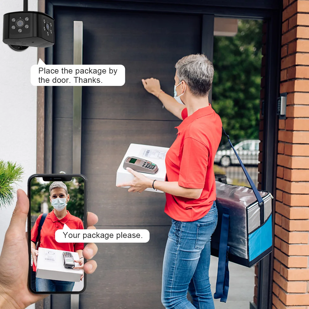 Anpviz HD 4K 8MP WIFI Dual Lens Panoramic Fixed Camera Outdoor 180° Wide Viewing Angle 6MP AI Human Detection Security Camera