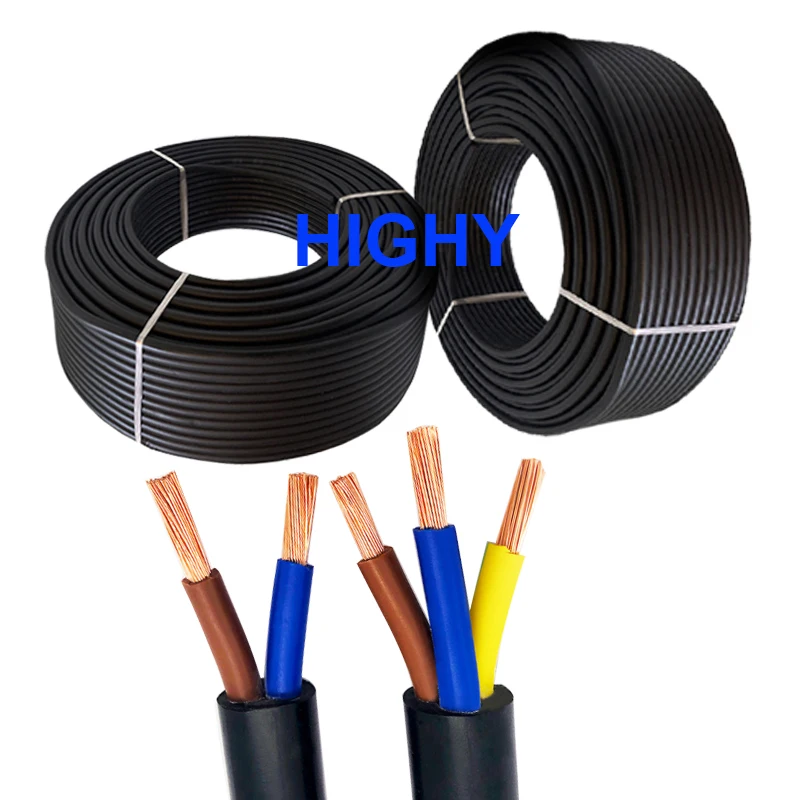 10m  17 AWG 1MM2 RVV 2/3 Cores Pins Copper Wire Conductor Electric RVV Cable Black 18 AWG 0.75MM2 20 AWG 0.5MM2 RVV White Cable