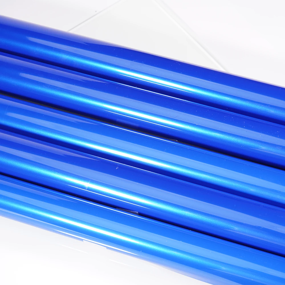 Candy Blue Glossy Metallic Sapphire Blue Vinyl Wrap Film Car Wrapping Foil Car Sticker Sheet For Motor Computer Vehicle Bike