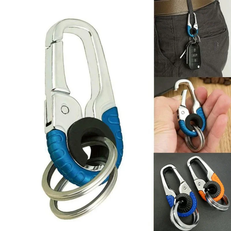 Moda męska haczyk do breloka ze stalowa klamra nierdzewnej Outdoor Carabiner narzędzie do wspinaczki podwójny pierścień breloczek akcesoria