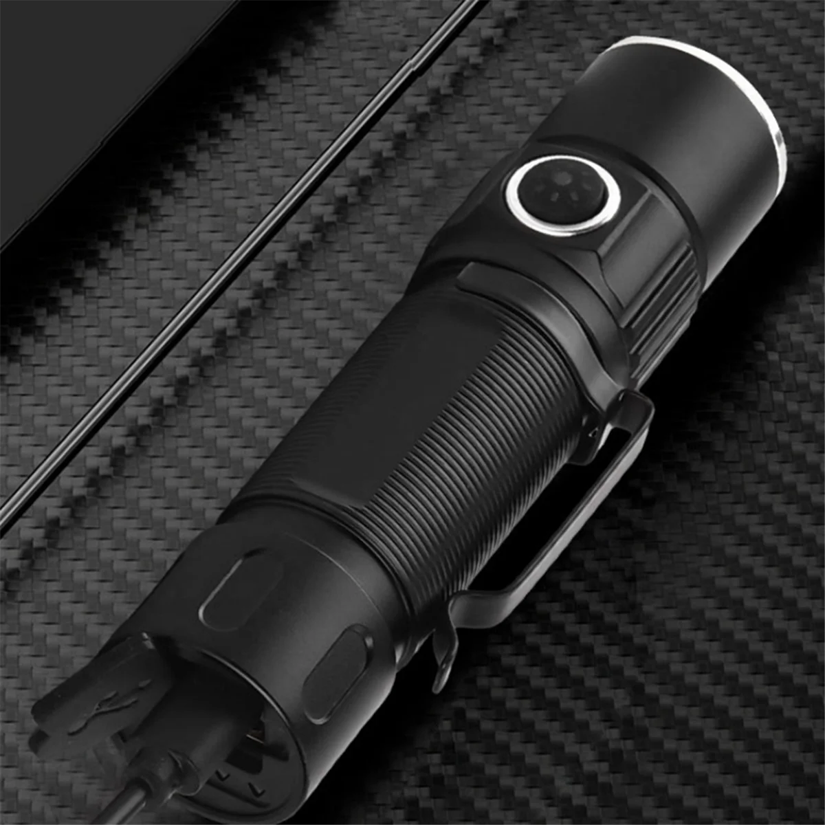 ONCE Flashlight Outdoor Highlight Mini Power Display Glare 3LED Flashlight Black