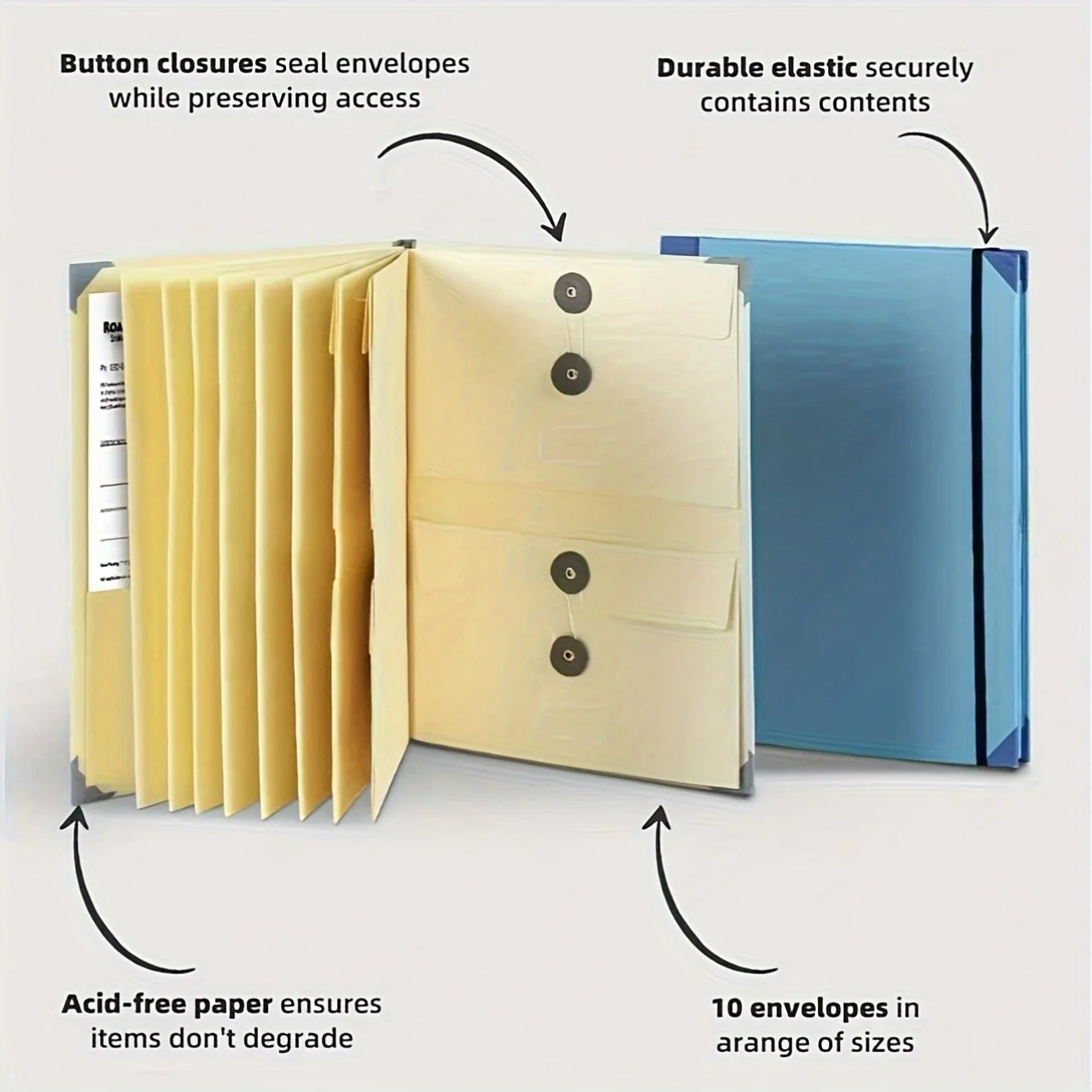 1 organ file bag, multi-layer classified storage bag, coil design, File Organizer, School Supplies for Office Worker, Students