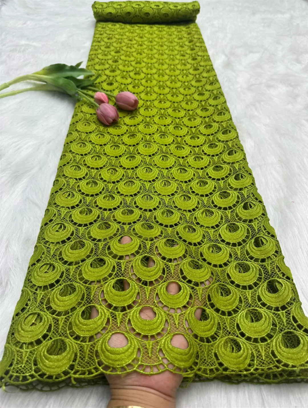 New African Guipure Cord Lace Fabric 2026 New High Quality Nigerian Water Soluble Lace Fabrics 5 Yards For Wedding Dresses Party