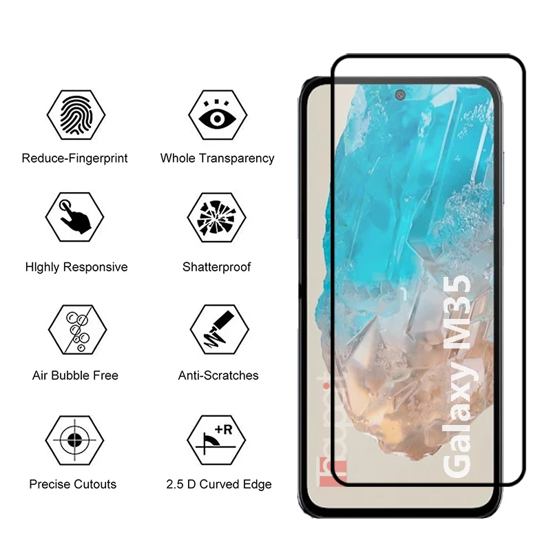 Tempered Glass For Samsung Galaxy M35 Screen Protector Soft Camera Lens Film For Samsung M35 Glass