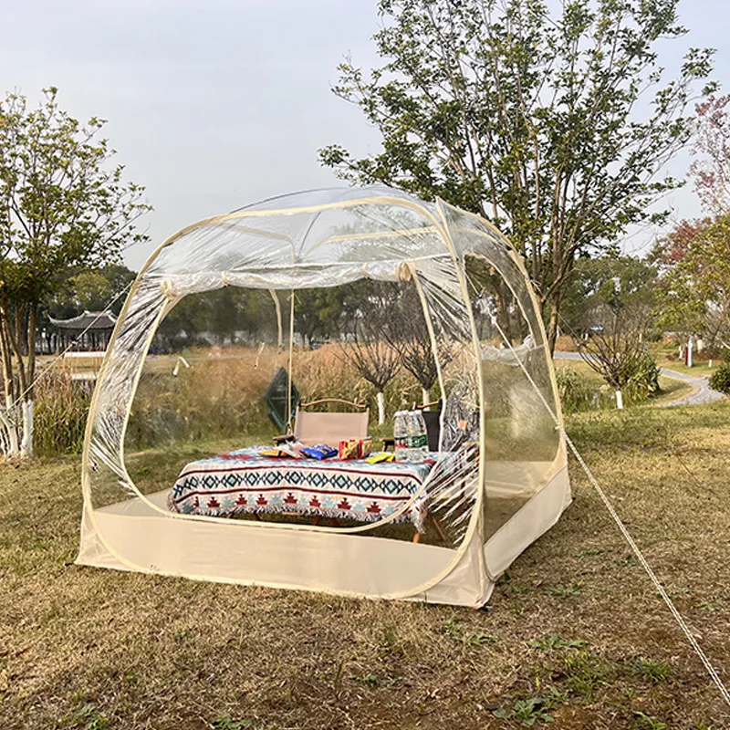 

Camping Quick Opening Tent Outdoor Travel Portable Camping Park Tent Transparent Starry Sky Tent on All Sides