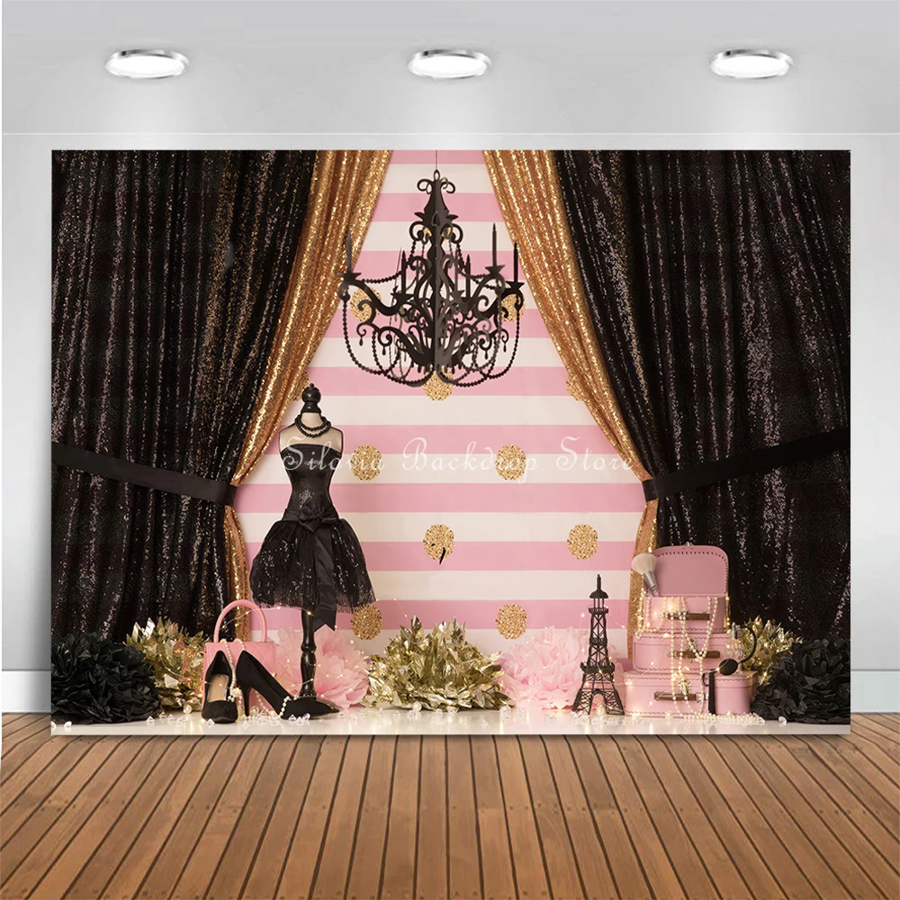 When In Paris Photo Background Fashion Party Dress Photography Backdrop Girl Princess Birthday Cake Smash Photo Studio Props