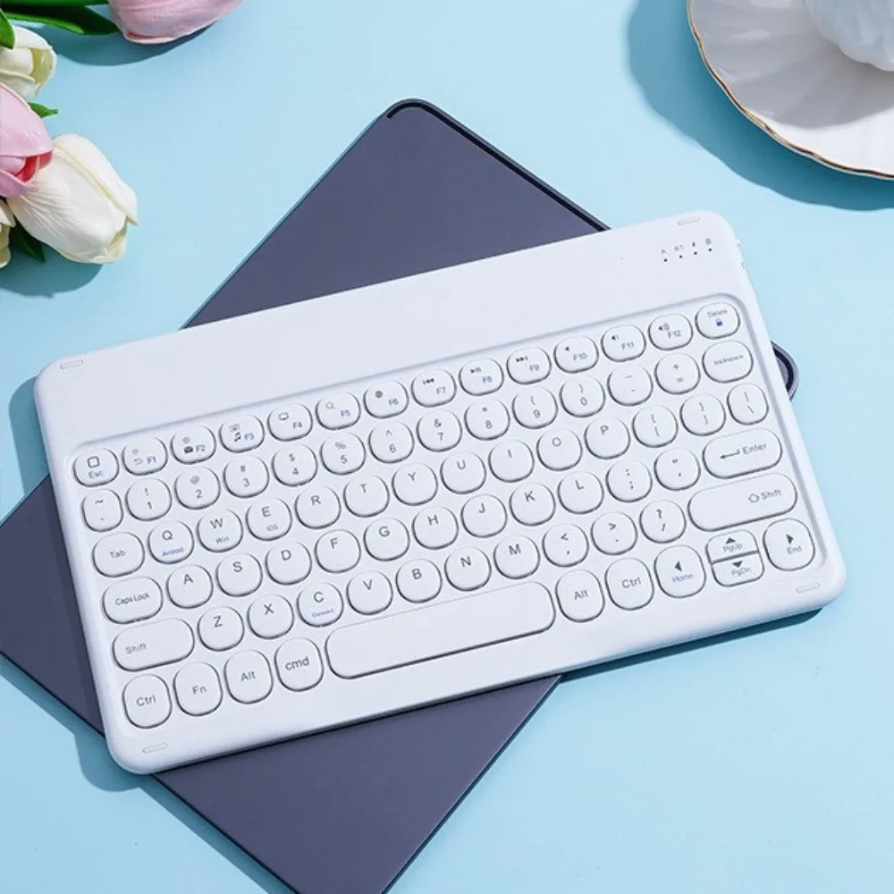 Keyboard Bluetooth 10 Inci Mini Keyboard Nirkabel Isi Ulang Ringan Portabel Keyboard Portabel untuk Penggunaan Seluler