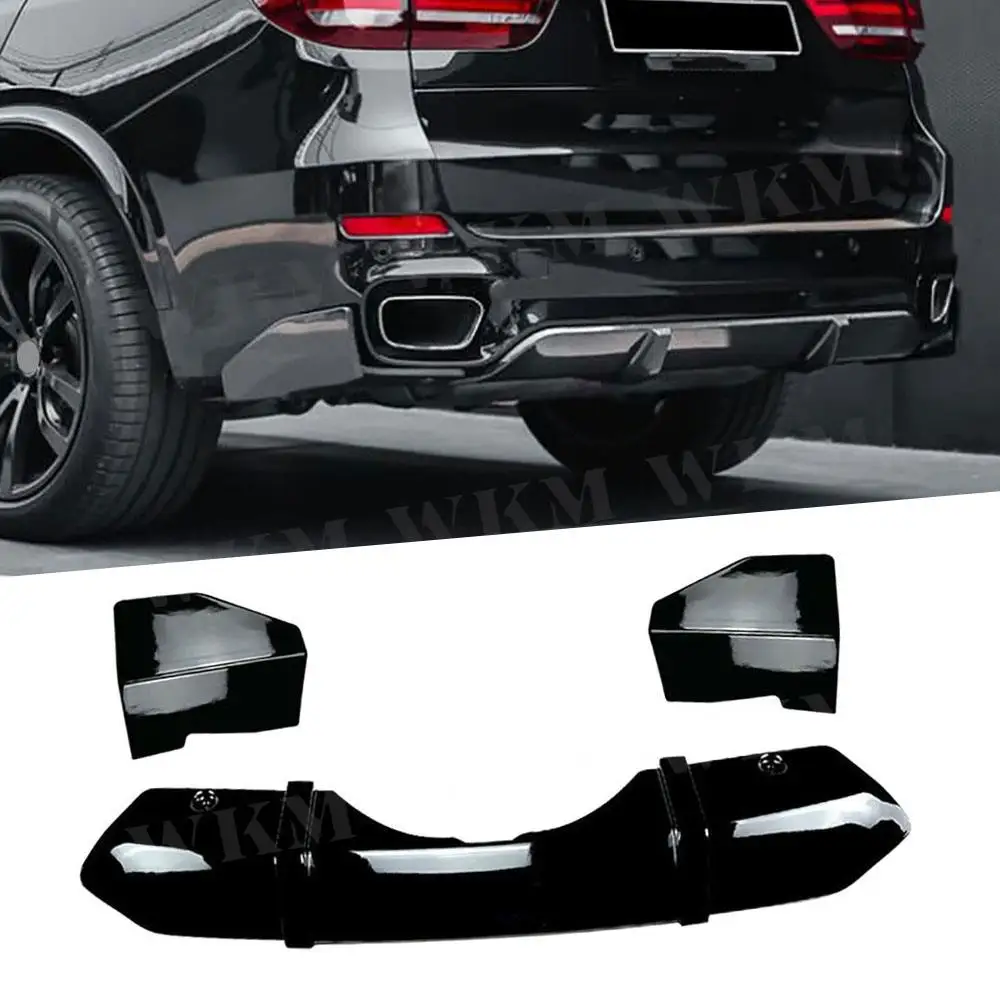 

Диффузор заднего бампера, карбоновый вид/глянцевый черный спойлер, разделительная пластина для BMW X5 F15 M Sport 2014-2018, защита заднего бампера