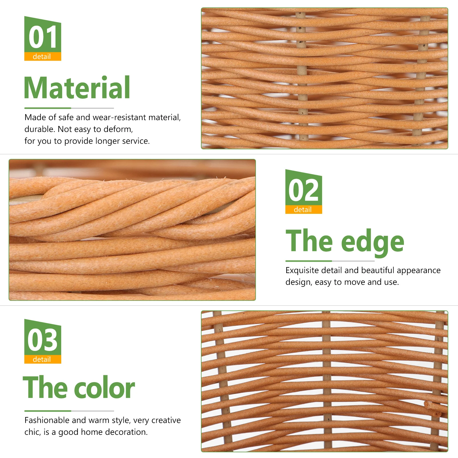 

Корзина для мусора из ротанга, тканая корзина для кухни, ванной комнаты, спальни, органайзер для хранения мелочей, корзина с фруктами, домашний контейнер