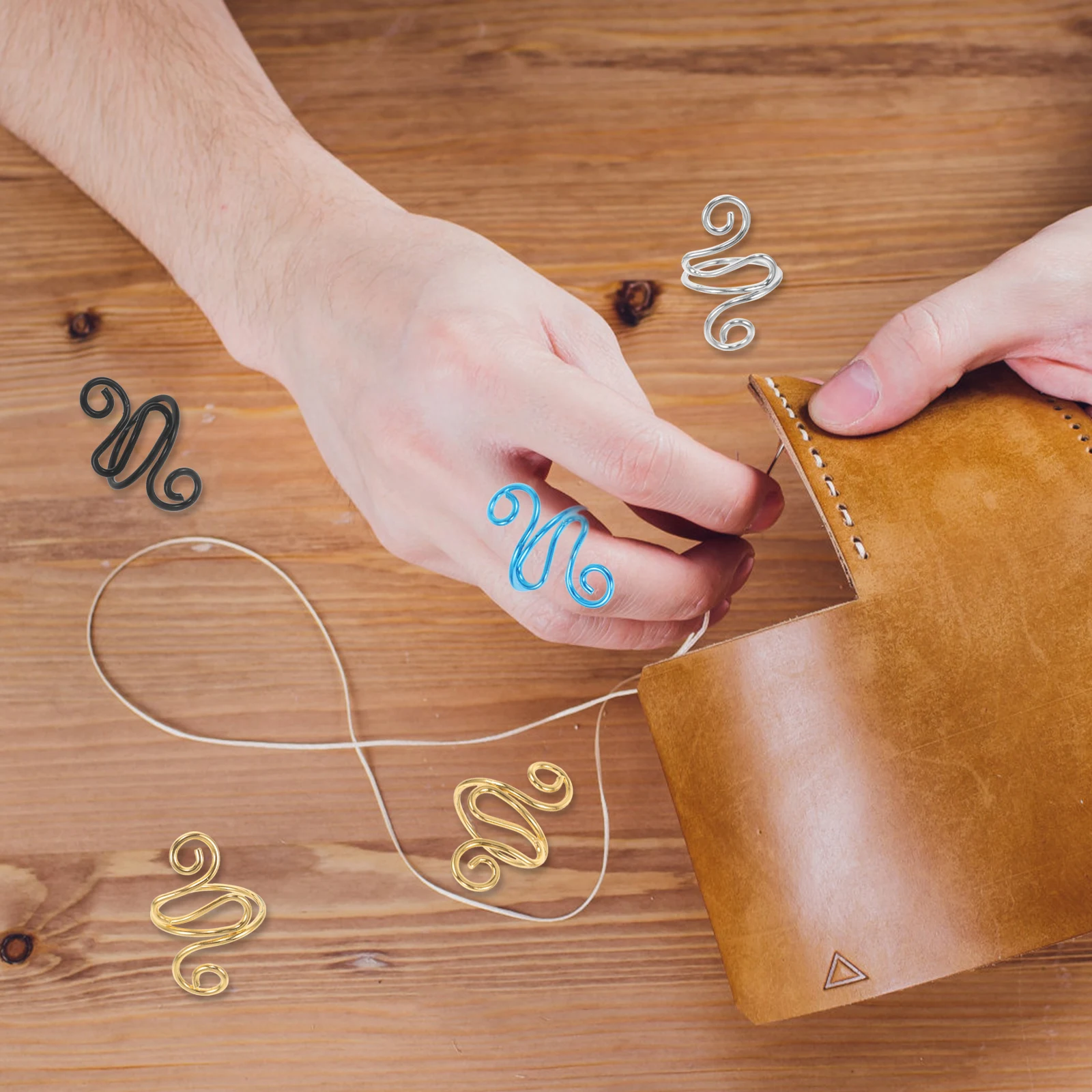 

5 шт. профессиональных кольцевых приспособлений для вязания, прочные кольца для пальцев для контроля натяжения пряжи и рукоделия, кольца для вязания крючком, кольца для вязания спицами