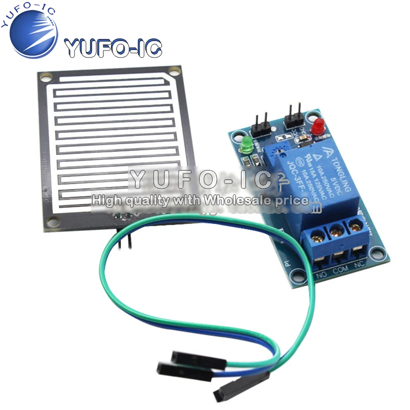 Módulo controlador de gotas de lluvia con relé de 5v/interruptor conectado anhidro de humedad