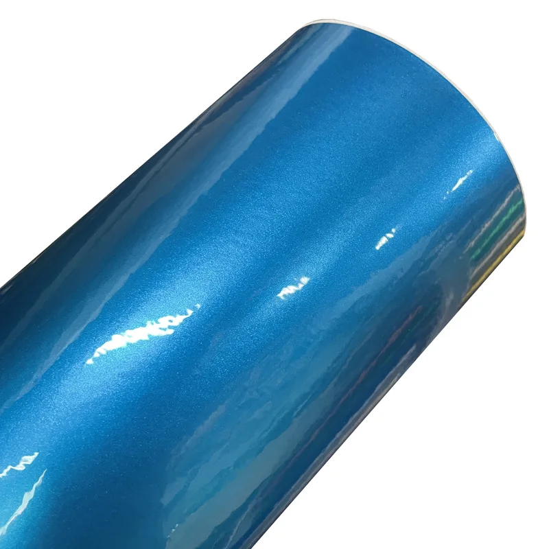 Premium Gloss Candy Metal Blue Vinyl Wrap Selbstklebende Car Wrapping Film Folie mit Air Release Bubble Free