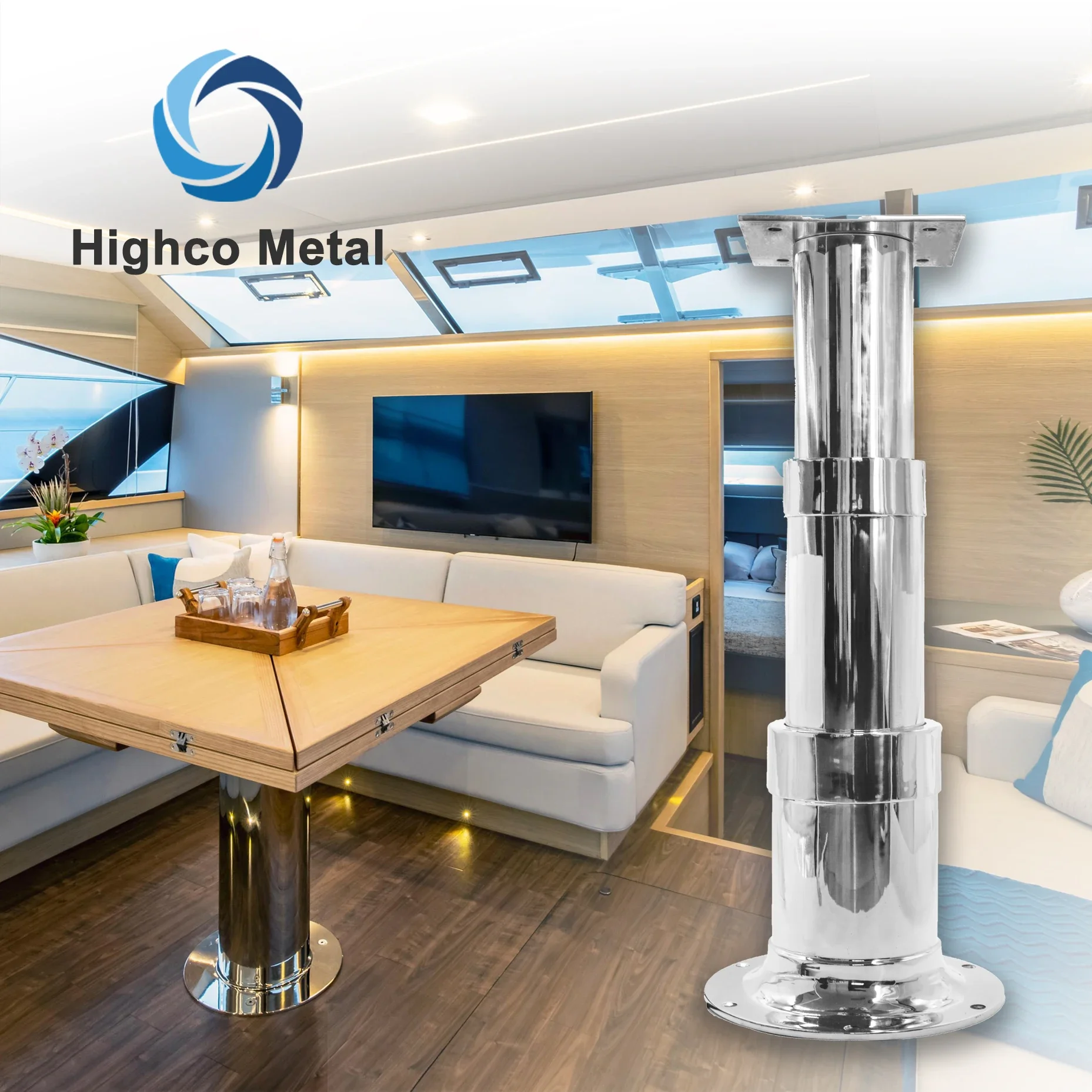 

Stainless Steel Three Stages Electric Adjustable Boat Table Pedestal for Boat or Yacht