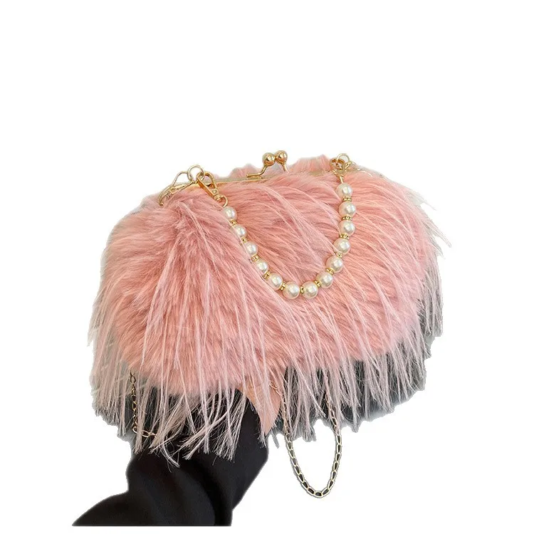 حقيبة كروس راقية على الطراز الكوري الجديد مع سلسلة لؤلؤية متعددة الوظائف للخريف والشتاء