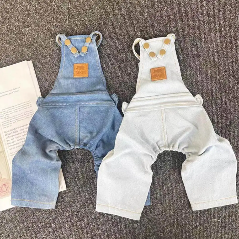 Leisure Pet Denim Jumpsuit Soft Texture Fine Workmanship Non-pilling Pet Jean Overalls for Autumn