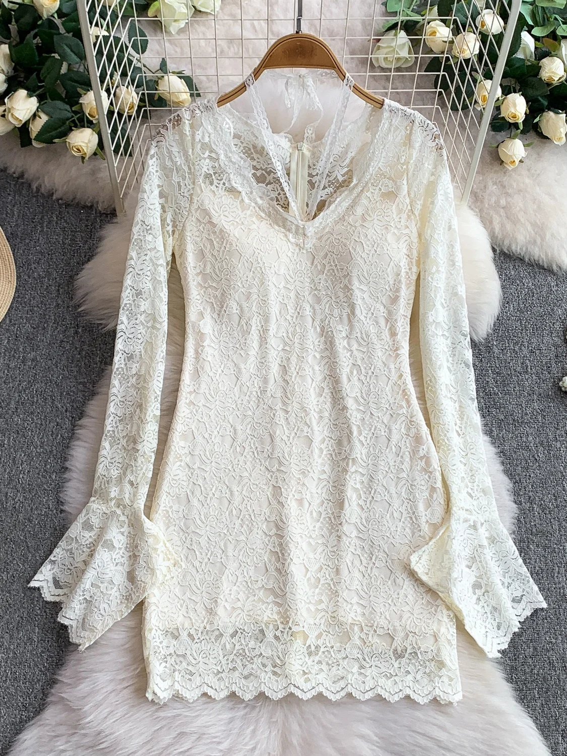 

Сексуальная кружевная висячая юбка с v-образным вырезом на бретельках Dr, женская осенняя расклешенная юбка Све, тонкая элегантная юбка с запахом, повседневная юбка с высокой талией