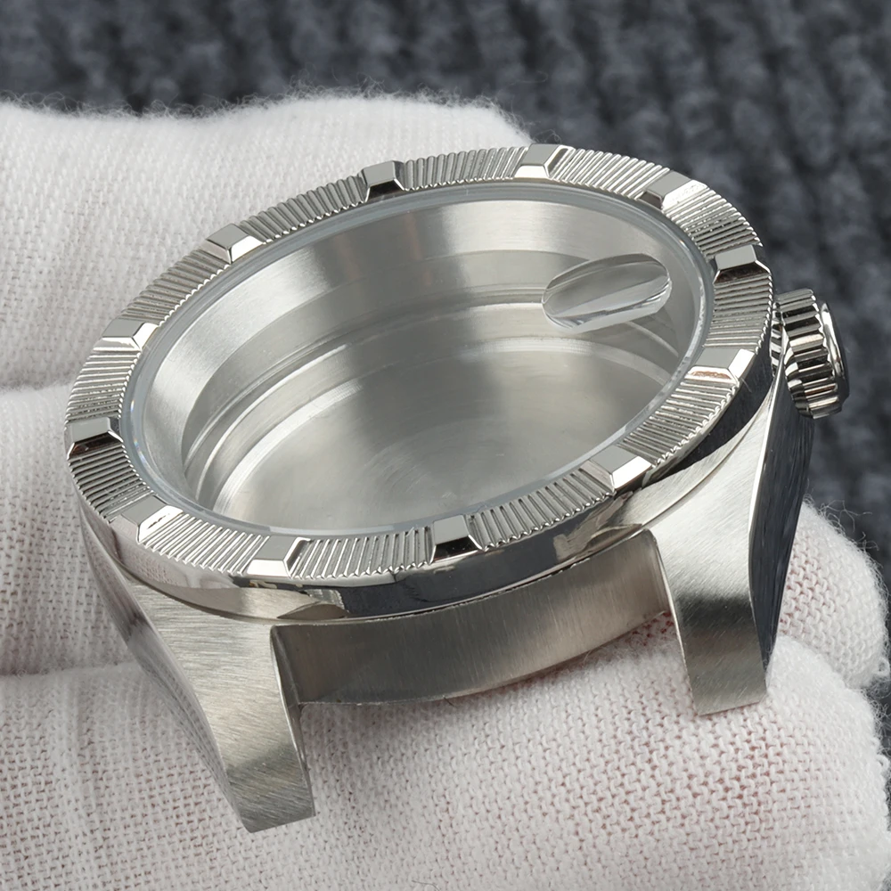 NH35 39mm Watch Case Engine Turned Bezel Stainless Steel Case For Seiko Oyster Perpetual Date NH35 NH36 Movement 28.5mm Dial