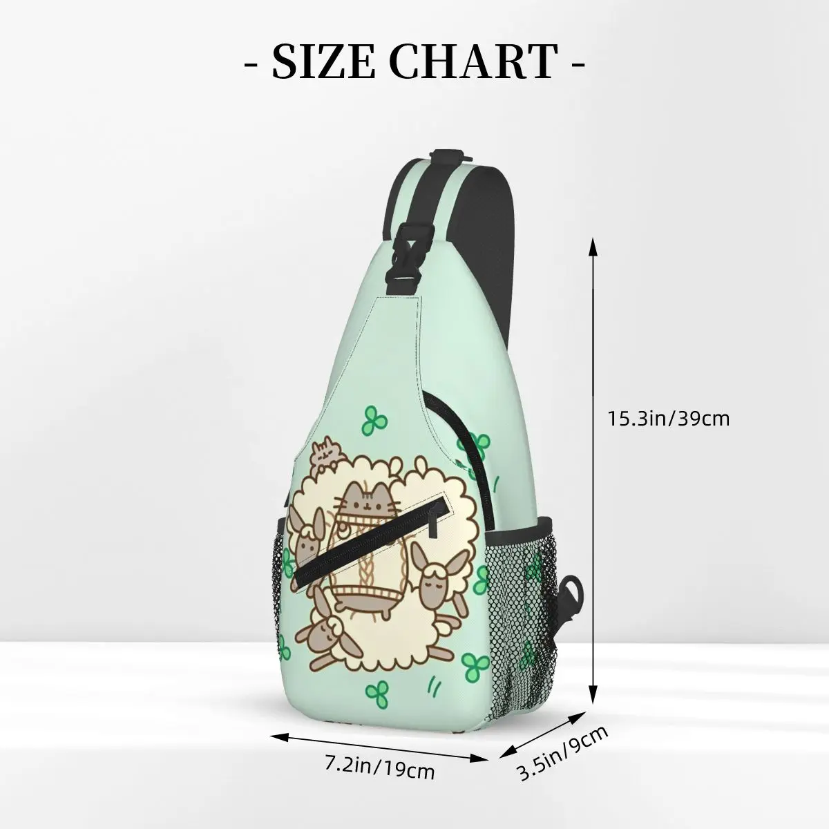 Spring Pusheenns Sling Bags Chest Crossbody Shoulder Backpack Outdoor Hiking Daypacks Kawaii Cute Cat Printed Satchel